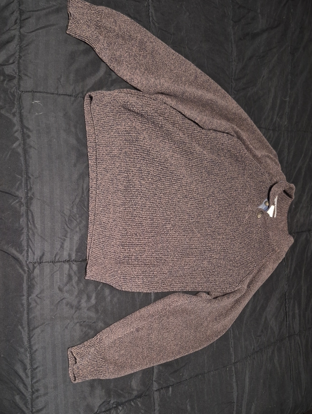 Weatherproof Brown Knit Zip-Neck Sweater